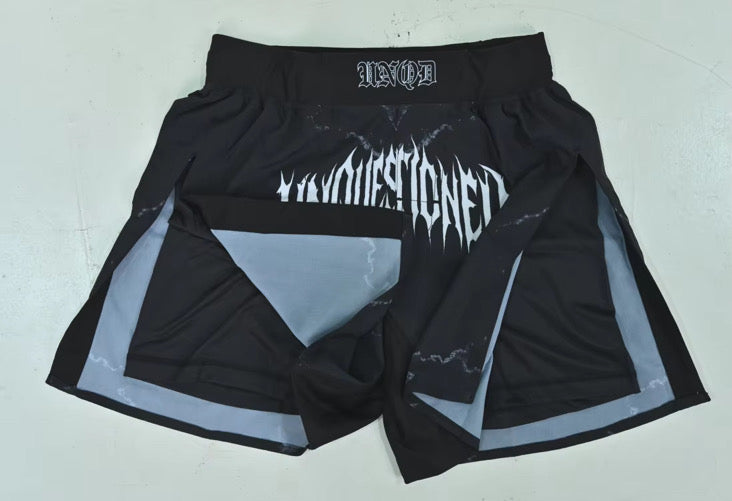 BLACK MARBLE GLADIATOR-CUT SHORTS
